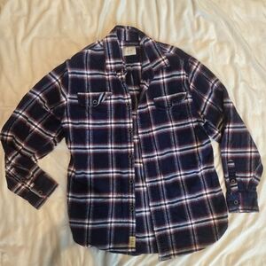 Jachs Mens Navy and Red Plaid Shirt
